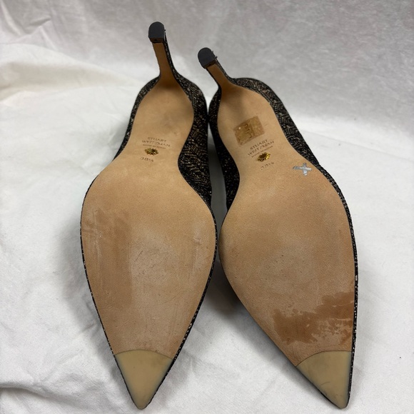 Stuart Weitzman Anny 70 gold metallic pointy toe pump  38.5 - Picture 11 of 13